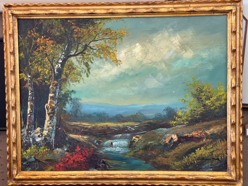 Free Shipping Within Continental US Vibrant Scenic Painting Colorful, Peaceful Landscape Art. Signed William Mark. image 1