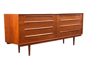 Free Shipping Within Continental US - Imported Vintage Danish Modern Solid Teak 8 Drawer Dresser Dovetail Drawers