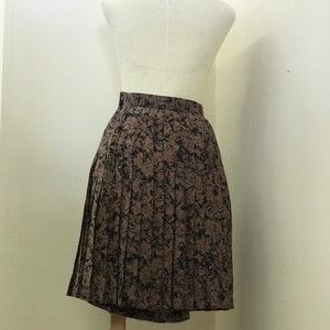 Vintage Midi Floral Pleated 2 Tier Beige Skirt image 3