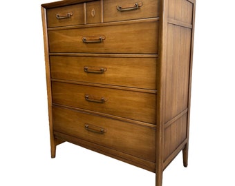 Free Shipping Within Continental US - Vintage Drexel Solid Pecan Mid Century Modern Dresser Cabinet Storage  Designed by James Bouffard