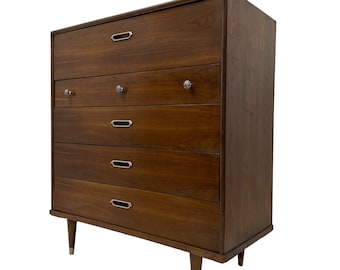 Free Shipping Within Continental US - Mid Century Modern B.P John Dresser Dovetail Drawers Cabinet Storage