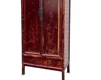 Free Shipping Within Continental US - Antique Chinese Elmwood Armoire or Wardrobe Cabinet Storage