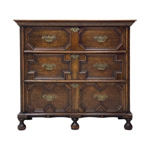 Free Shipping Within Continental US Antique Circa 1590s English Jacobean Dresser Dovetail Drawers. image 2