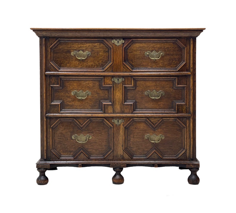 Free Shipping Within Continental US Antique Circa 1590s English Jacobean Dresser Dovetail Drawers. image 2