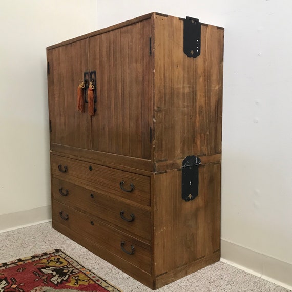 Free Shipping Within US Antique Japanese Tansu Dresser Etsy