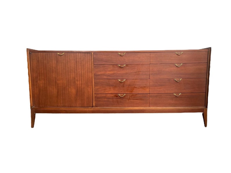 Free Shipping Within Continental US Vintage Mid Century Modern 12 Drawer Dresser Dovetail Drawers image 1