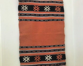 Handwoven vintage textile for wall art or table top runner