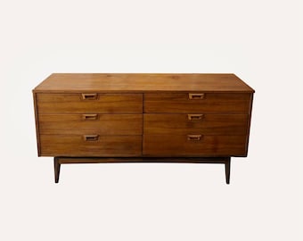 Free and insured Shipping Within US - Mid Century Modern Six Drawer Dresser