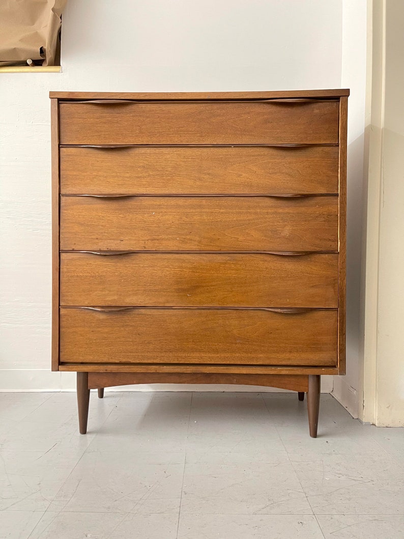 Free and Insured Shippig Within US Vintage Mid Century Modern Dresser Cabinet Storage Drawers image 1