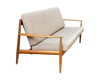 Free Shipping Within Continental- Vintage Danish ModernTeak Sofa Arm Chair by John Stuart.Original Upholstery