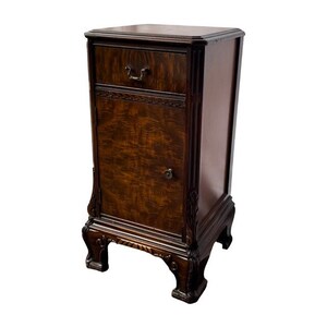 Free Shipping Within Continental US Antique English Walnut and Mahogany Burl Wood End Table Or Side Stand image 3