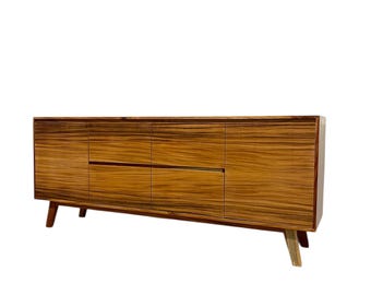 Free shipping within continental US - Mid Century Modern Style Credenza 2 Door 4 Drawer TV Cabinet