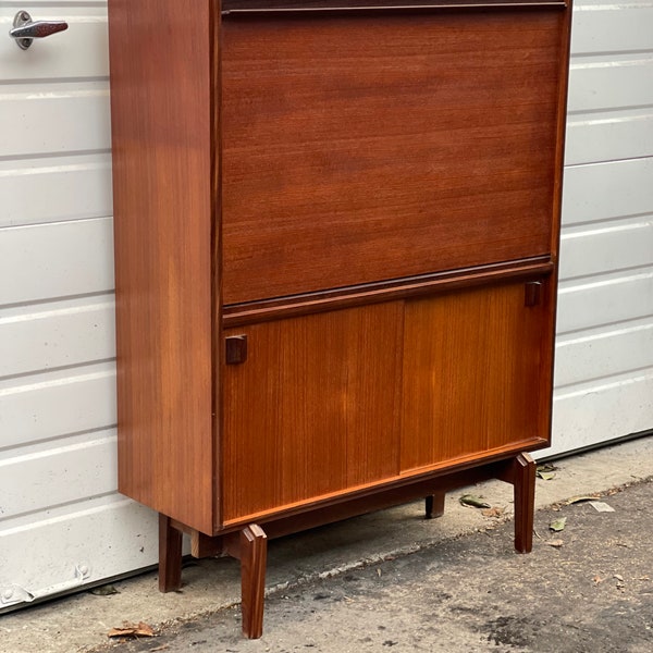 Free Shipping Within Continental US - Vintage Mid Century Modern Teakwood Bar Cabinet.UK Import.