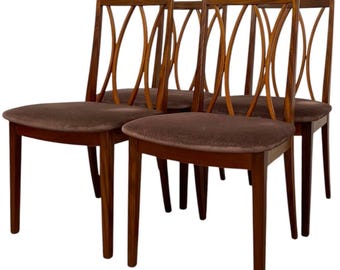 Free shipping within continental US - Set of 4 Mid Century Modern Dining Chairs with Sculptural Back Design, UK Import