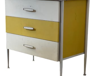 Free Shipping Within Continental US - Vintage Mid Century Modern 3 Drawer Dresser Steel Framed George Nelson in Style of.