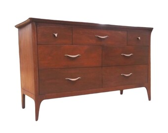 Free and Insured Shipping Within US - Vintage Mid Century Modern Dovetail Drawers Cabinet Storage Dresser