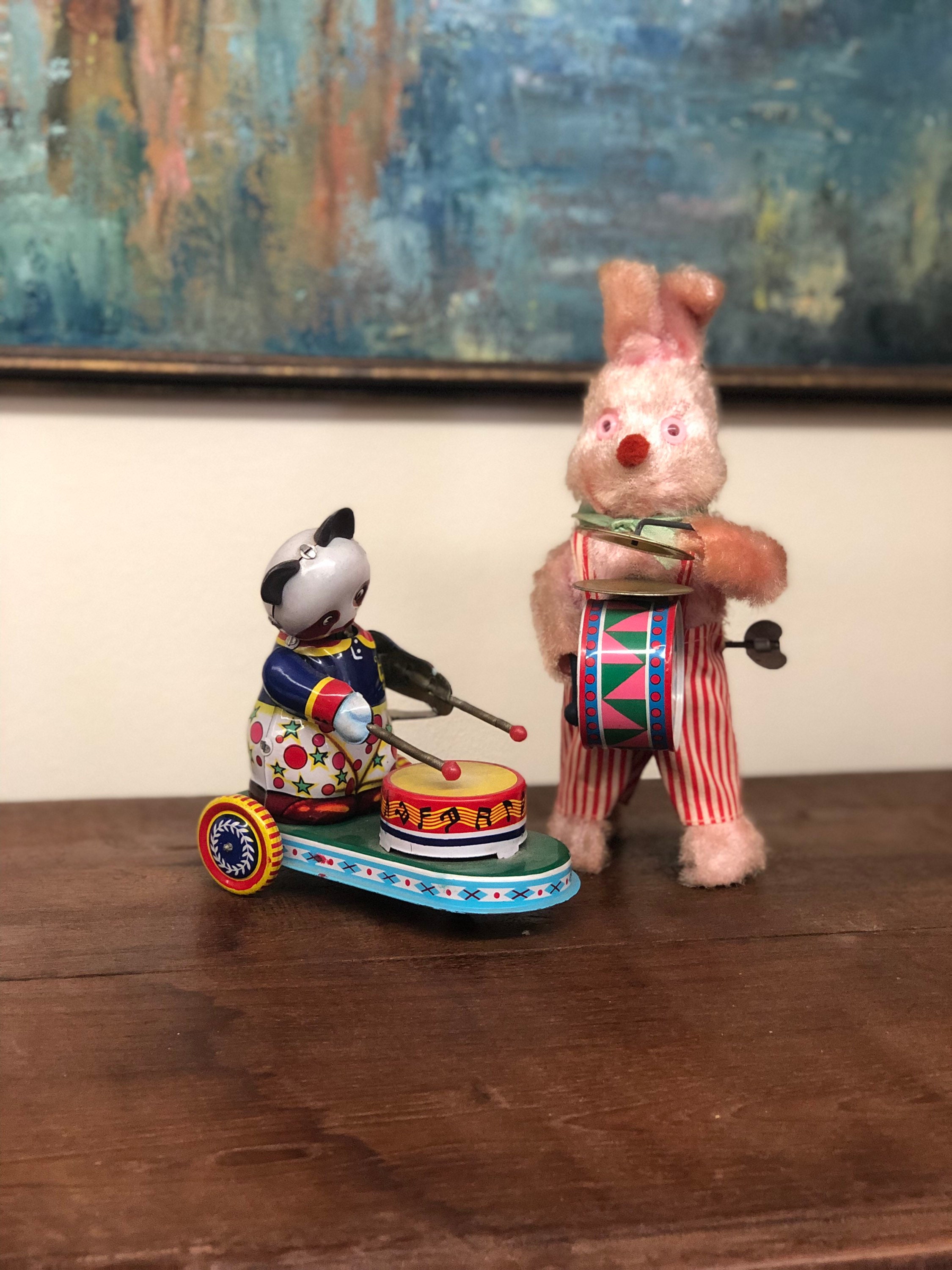 Vintage Antique Windup Toys Set Retro Mid Century Modern Toy Bear