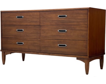 Free Shipping Within Continental US - Vintage Drexel Lowboy Dresser Dovetail Drawers