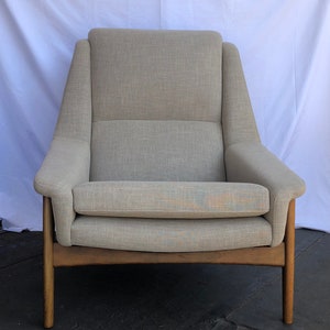Free Shipping Within US Vintage Mid Century Modern Sofa Lounge Chair by Folke Ohlsson for Dux Newly Upholstered image 4