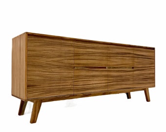 Free Shipping Within US - Sustainbly Sourced Mid Century Modern Style Cabinet or TV Credenza or Console or Sideboard