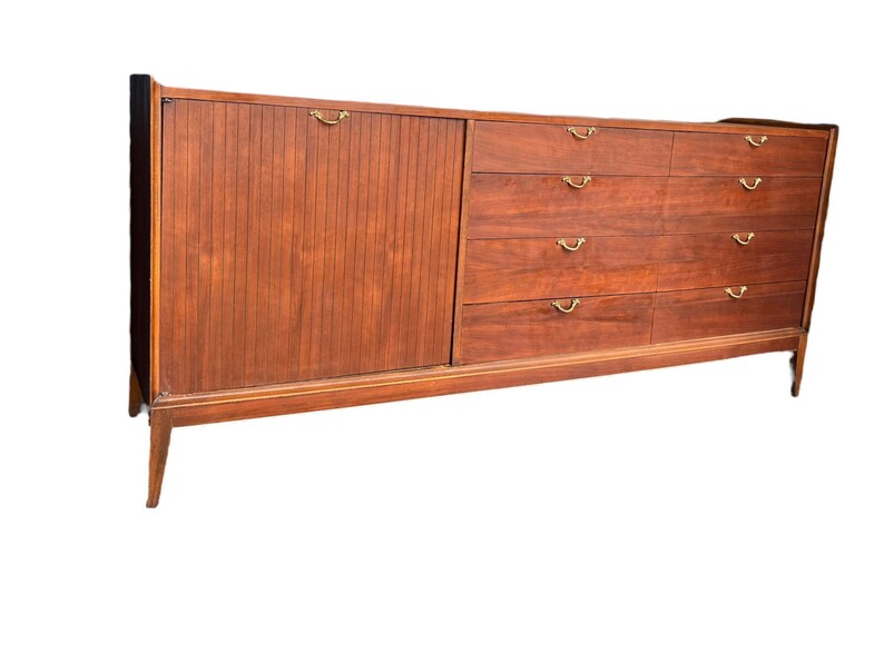 Free Shipping Within Continental US Vintage Mid Century Modern 12 Drawer Dresser Dovetail Drawers image 2