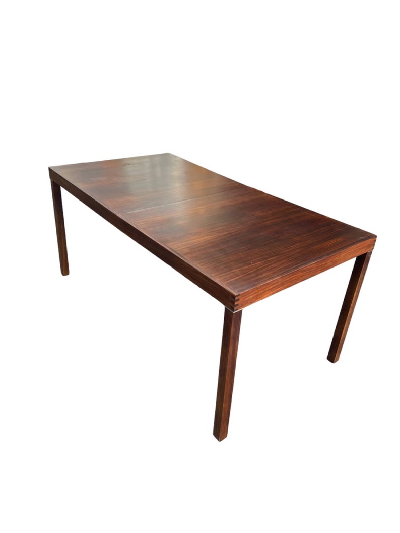Free Shipping Within Continental US Vintage Danish Mid Century Modern Rosewood Dining Table Parsons with Extension Leaf. image 1