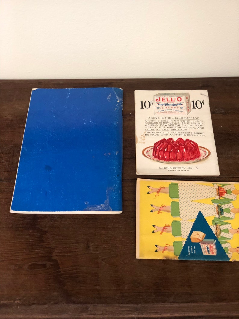 Vintage 1970s Le Creuset Cookbook and 1930s Jell-o Recipe book with original insert Print Decor Retro image 7