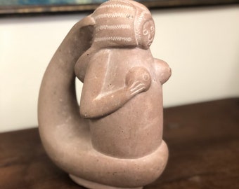 Vintage mid century modern clay mermaid