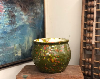 Vintage Pottery Dark Green Decor Vases mid century modern retro