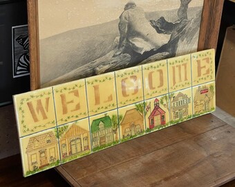 Free Shipping Within Continental US - Vintage Handmade Welcome Home Sign