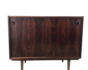 Free and Insured Shipping Within US - Vintage Danish Mid Century Modern Record Media Cabinet or Credenza in Style of Kai Kristiansen