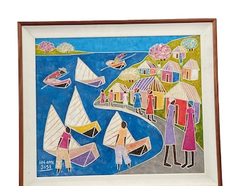 Free Shipping Within Continental US - Framed Painting by Hilome Jose in Distinctive Style