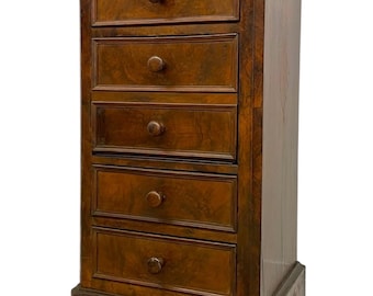 Free shipping Within continental US - Antique Style Marble Top Bedside Chest with Drop Front Cabinet