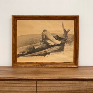 Free Shipping Within Continental US Andrew Wyeth Black & White Pencil Sketch Print image 4