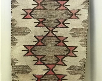 Vintage Handwoven Textile Rug 43”by 23”