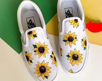 yellow vans with sunflowers