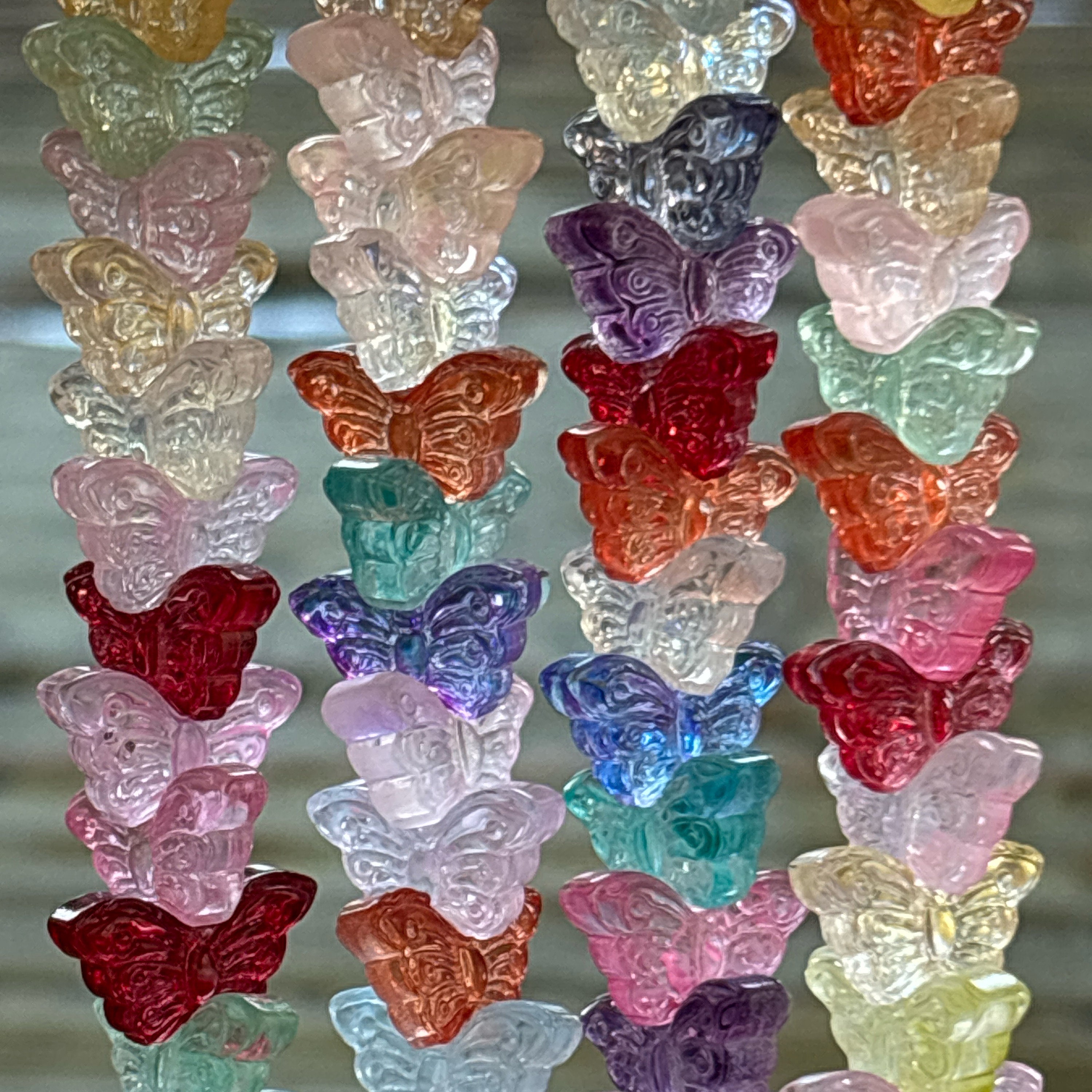 Glass Butterfly Bead, Transparent Glass Butterflies - Etsy
