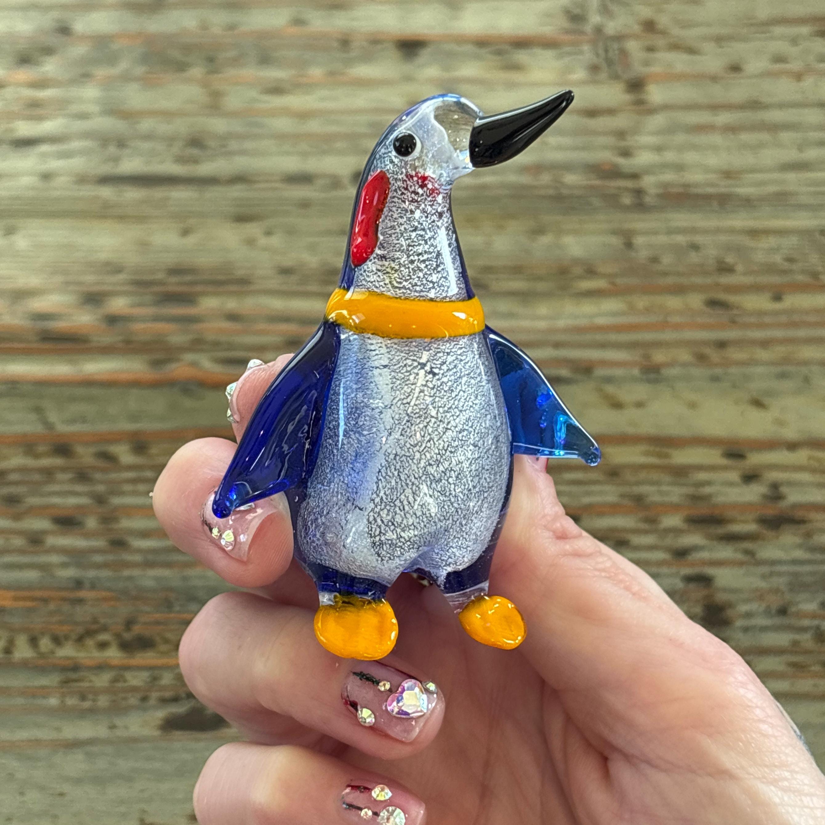 ランプワークガラスペンギン、大型ペンギンディスプレイ、装飾、置物