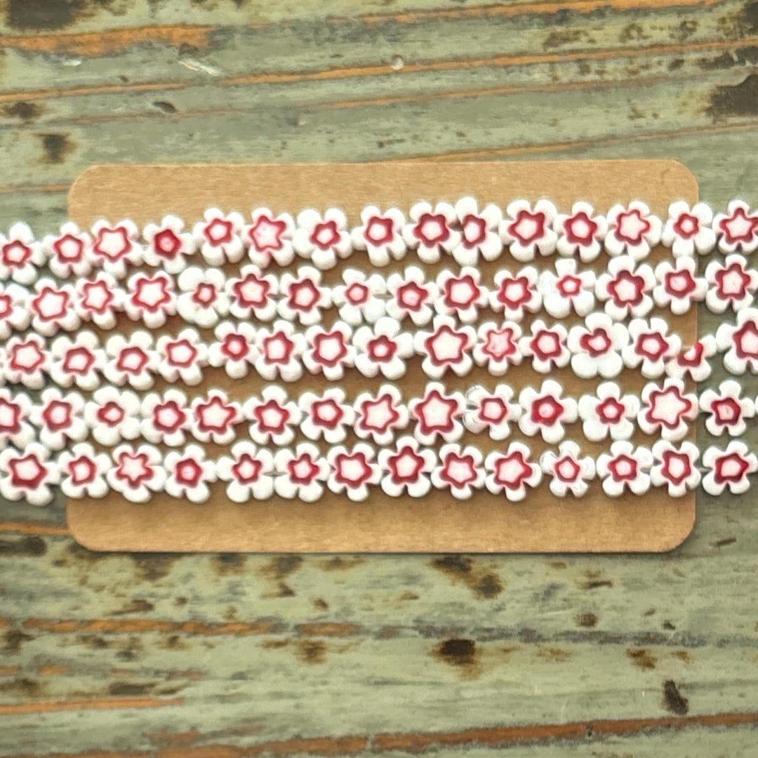 Lampwork Flower Beads Glass White 8mm Strands - Etsy