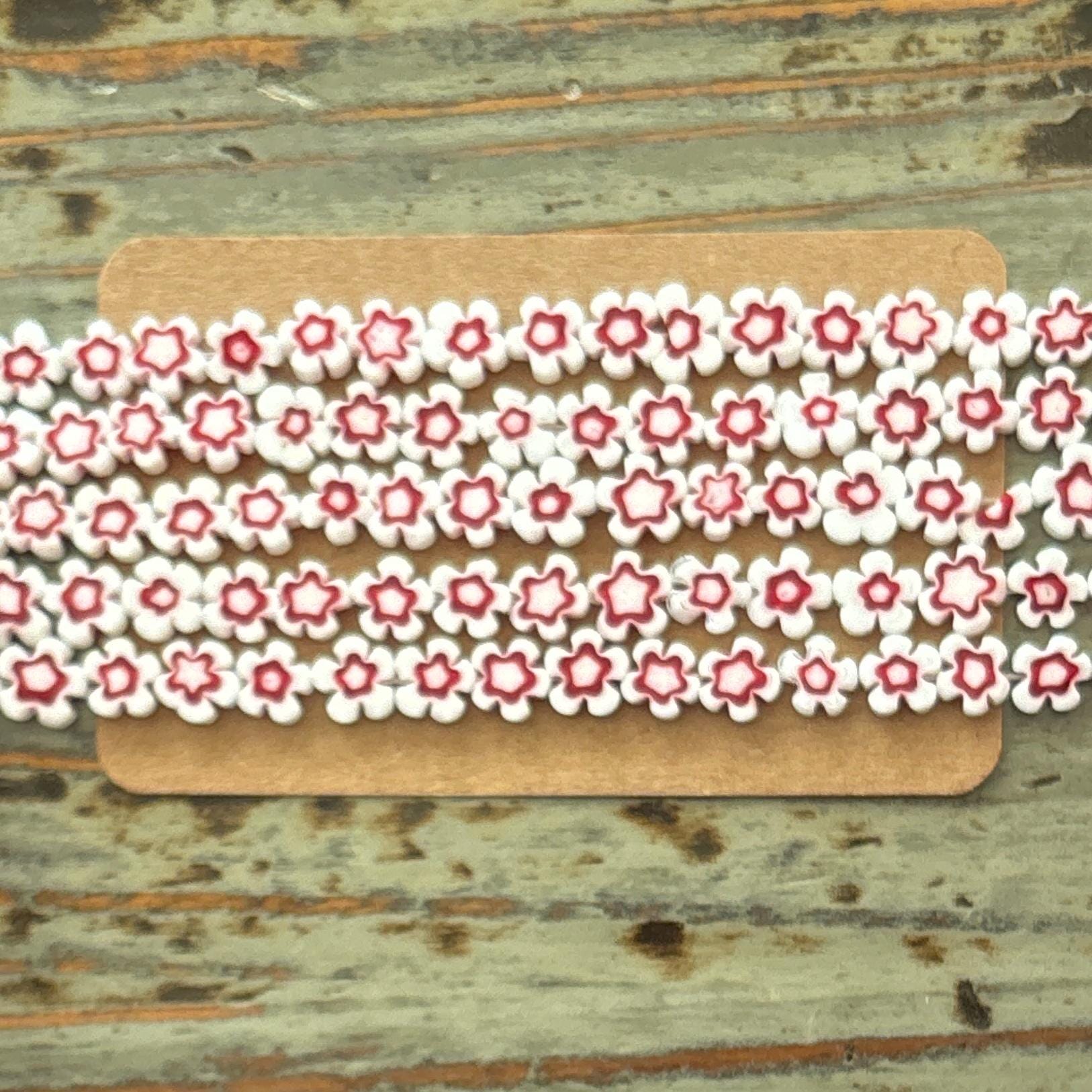 Lampwork Flower Beads Glass White 8mm Strands - Etsy