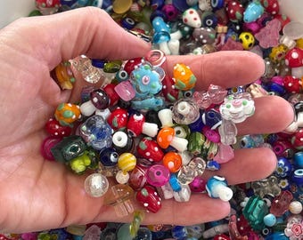 Wholesale Starter Pack, Mixed Lampwork Glass Bead Soup, Huge 100g Lot