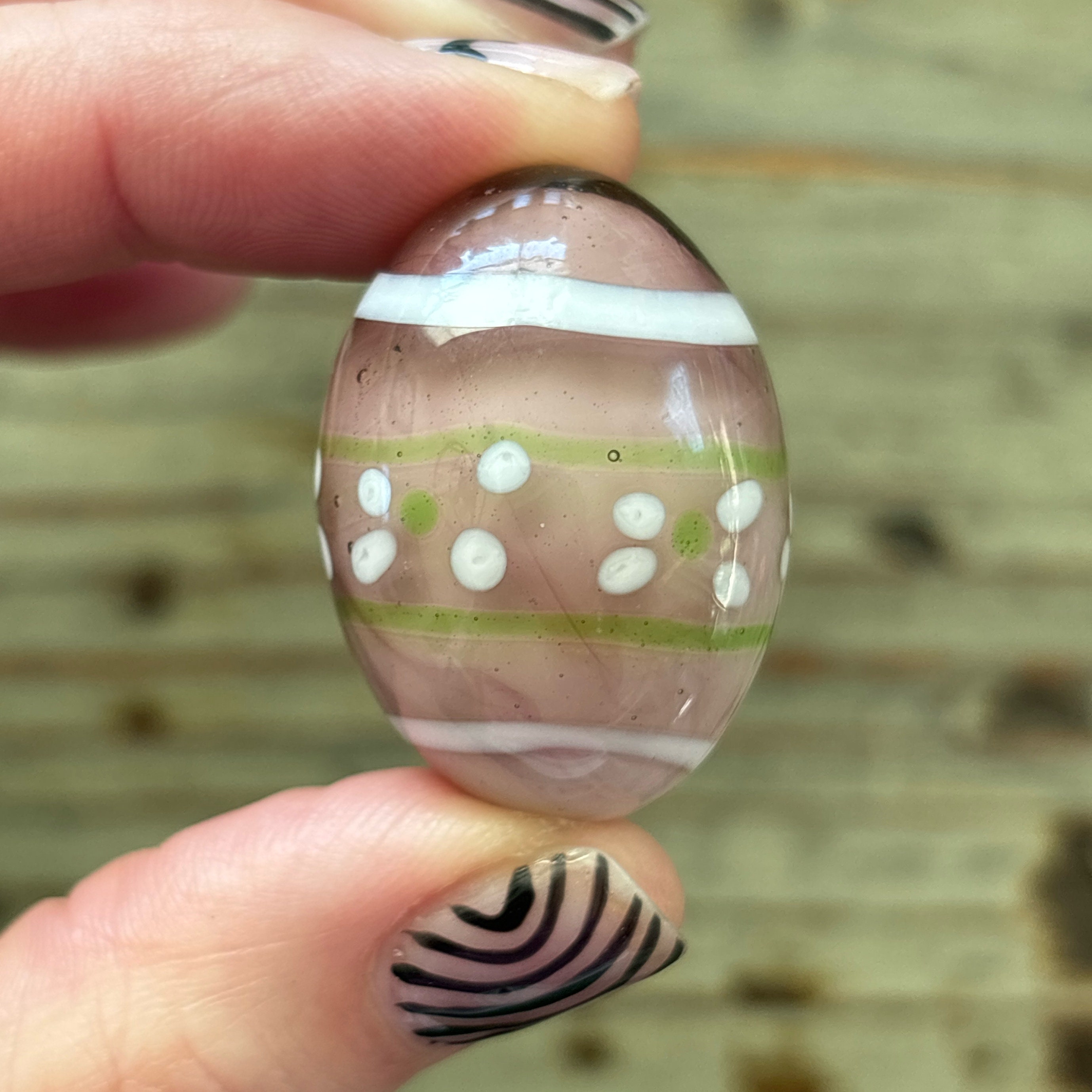 Uovo Di Pasqua In Vetro Crackled Con Luce LED – 21 Cm, Fiori, Batteria, Decorazione Primaverile - 2