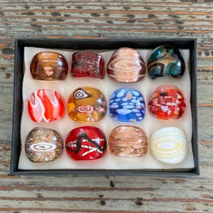 Lampwork Glass Rings, Mixed Color Infinity Ring, Mixed Sizes