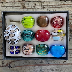 Lampwork Glass Rings, Mixed Color Infinity Style, Mixed Sizes