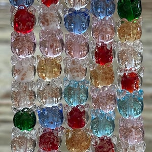 Glass Flower Beads, 12mm Colorful Lampwork Tulips