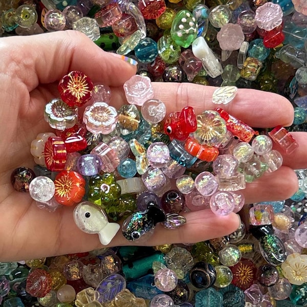 Wholesale Starter Pack, Mixed Lampwork Silver Foil Glass Bead Soup, Huge 100g Lot