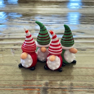 Lampwork Christmas Gnomes, 54mm Lampwork Glass Gnome