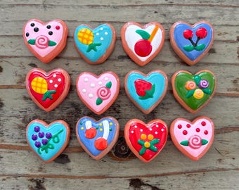 Lampwork Beads Heart Shaped Glass, 24mm Mixed Design Bead