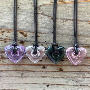 Lampwork Heart Necklace, Essential Oil Necklace