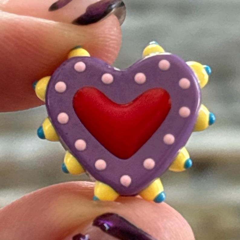 Lampwork Enamel Beads, Bumpy Glass 18mm Mixed Color Heart Beads - Etsy